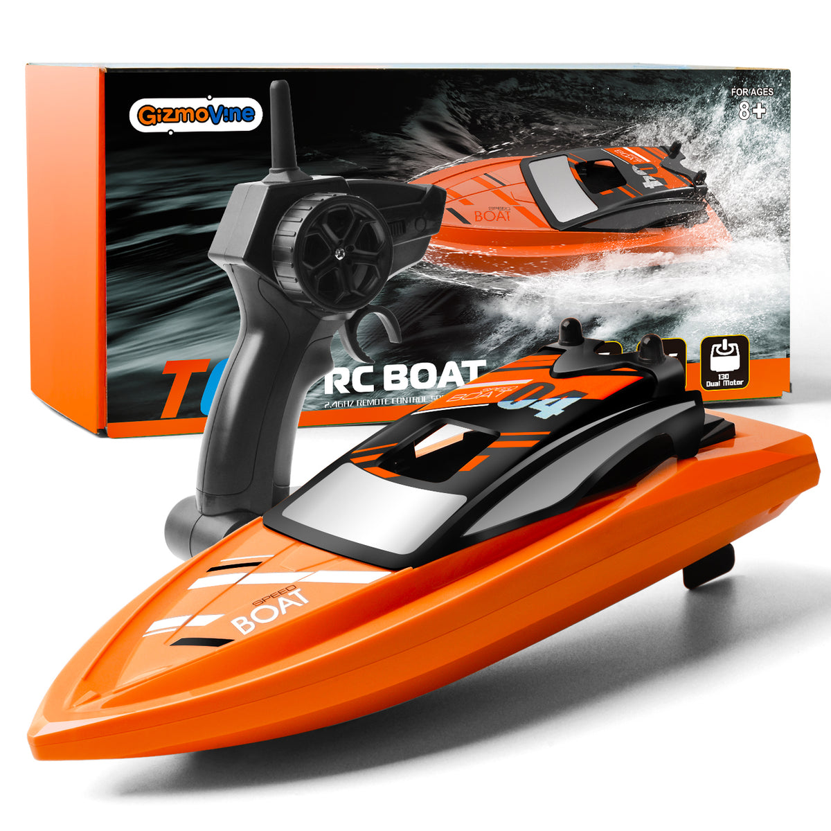 GizmoVine Adventure Orange RC Toy Boat RC Boat GizmoVine US Store