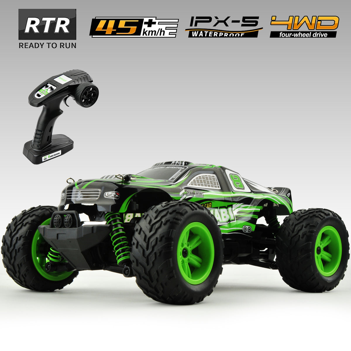 GizmoVine Green 4WD Off Road High Speed RC Car - RC Car